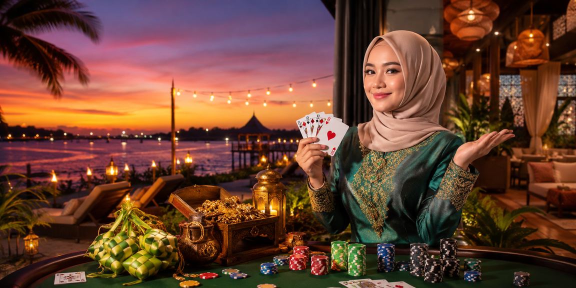 Pemain Malaysia menikmati permainan poker dalam talian suasana perayaan Hari Raya