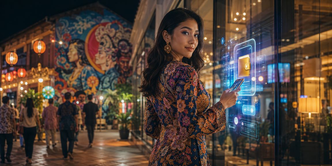 Suasana kasino hiburan Penang dengan meja roulette bertemakan batik
